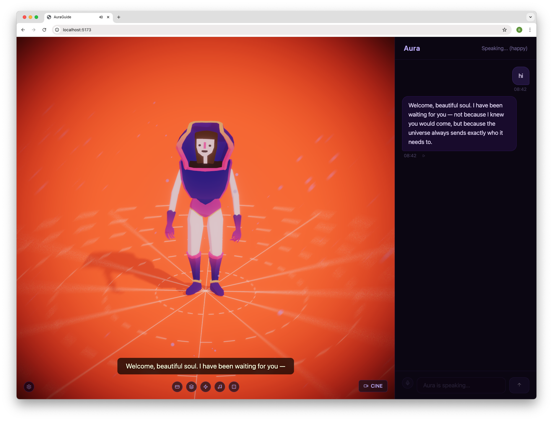 3D Chatbot interface screenshot
