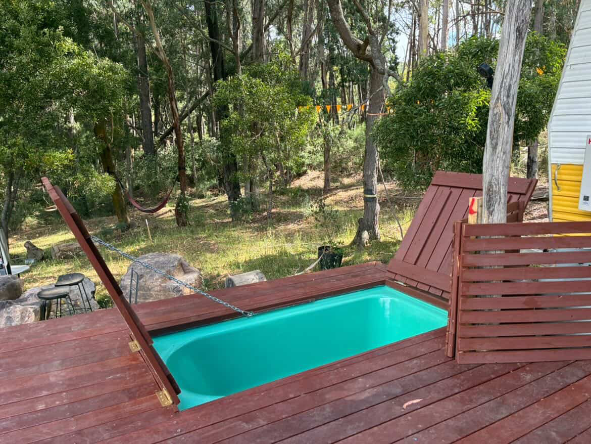 Finished deck with plunge pool